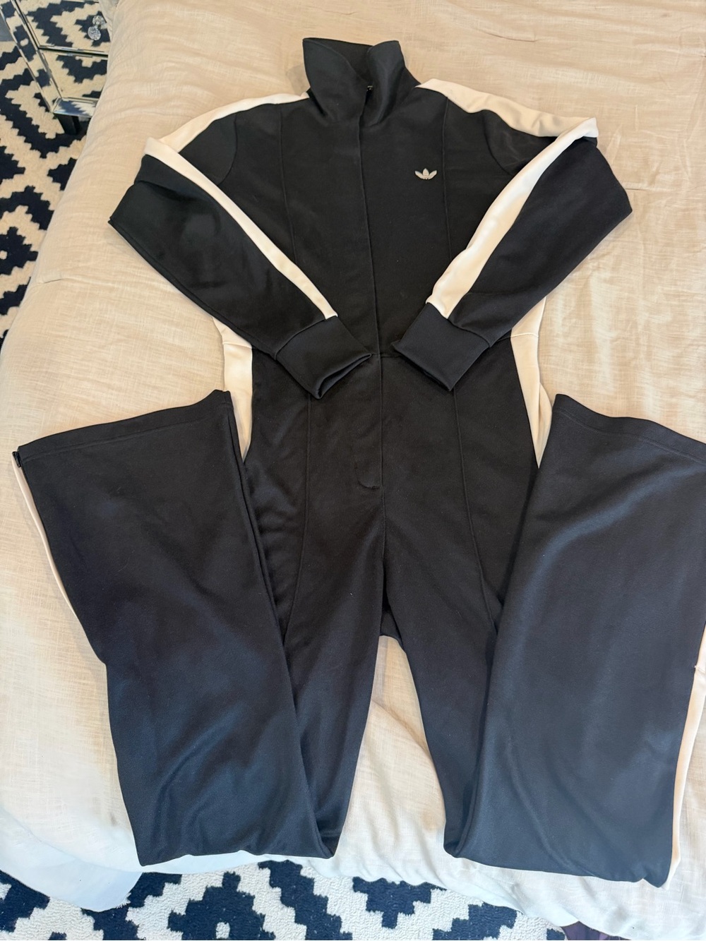 Adidas Original Ski Chic Jumpsuit with White Side Stripes - Picture 2 of 7